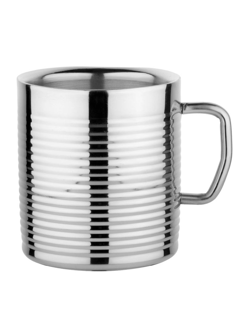 Prabha Stainless Steel Double Wall Insulated Aishwarya Mug - 250ml, Set of 2 Pcs, Stylish, Modern Design, Hot & Cold Cup - Image 2