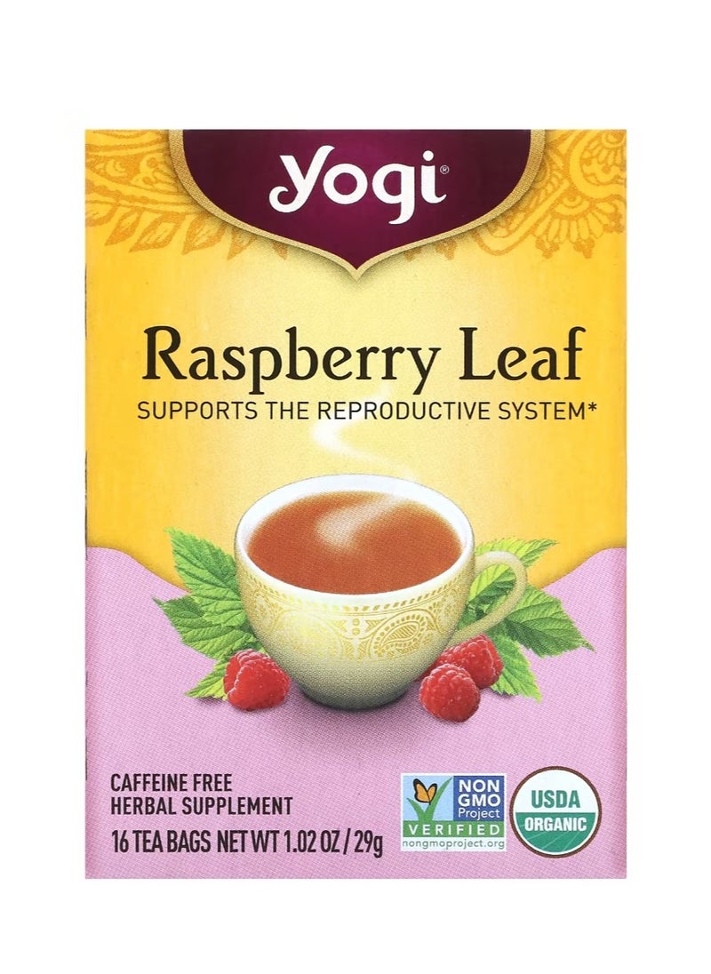 Yogi Tea Raspberry Leaf Caffeine Free 16 Tea Bags 1.02 oz (29 g)  - Image 1