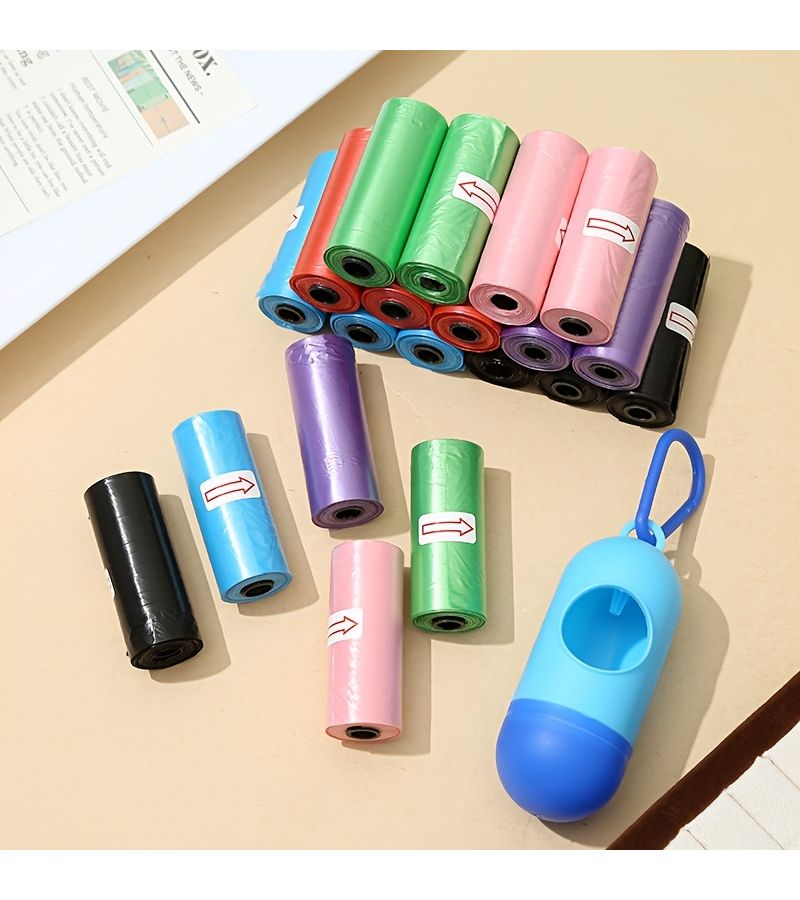 Vibrant Red 7 Piece Set Trash Bag with Portable Capsule Dispenser for Outdoor Walks and Pet Waste - Image 4