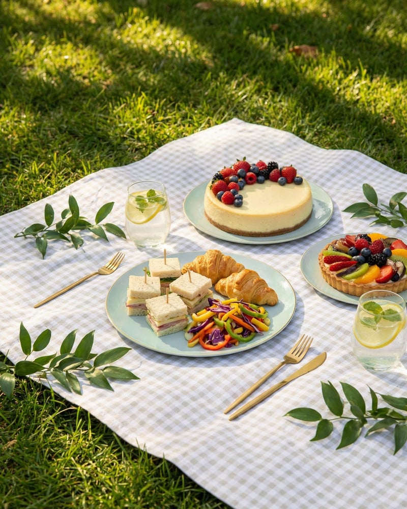 bUCLA 100PCS Green Plastic Plates - Sage Green Disposable with Gold Rim - Include 50 Pieces 10 inch Dinner & 50 Pieces 7 inch Dessert Plates, Ideal for Party, Easter, Daily Use & Spring - Image 3