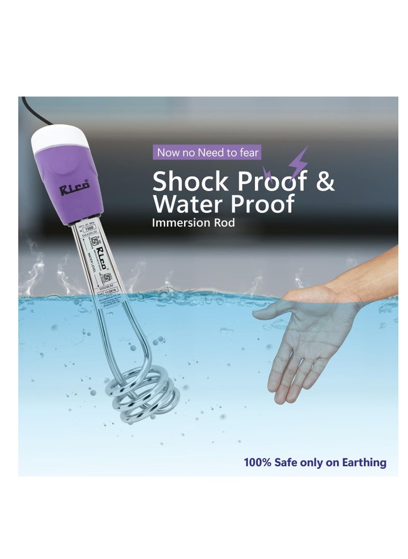 RICO rico IRPRO 1000 Watts Shockproof Technology Electric Water Heater Immersion Rod With Waterproof Protection | Instant Heating With Bucket Holder  - Image 2