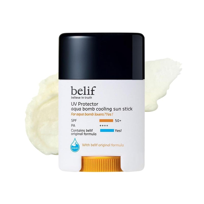 Belif Aqua Bomb Cooling Sun Stick 14g SPF 50 PA Hydrating MessFree Invisible Finish With Hyaluronic Acid Niacinamide Sweatproof TravelFriendly MakeupFriendly Sunscreen - Image 1