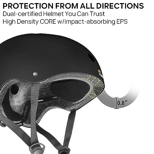 JBM Skateboard Helmet - Lightweight, Adjustable & Design of Ventilation Bike Helmet for Scooter, Roller Skate, Inline Skate - Image 2