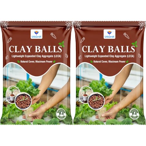 Utkarsh LECA Clay Balls for Plants - 900 gm/3 Litre, Hydroton Balls to Improve Aeration & Drainage in Soil, Used for Hydroponics, Aquaponics, Indoor and Outdoor Pots, Soilless Gardening, Size: 8-15 mm - Image 1