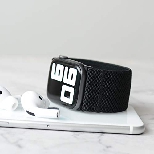 Tefeca Unity Series Elastic Compatible/Replacement Band for Apple Watch/Apple Watch Ultra (Black, Ultra Wide XL fits 7.5-8.0 inch wrist, 49mm/45mm/44mm/42mm) - Image 2