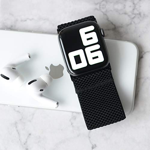 Tefeca Unity Series Elastic Compatible/Replacement Band for Apple Watch/Apple Watch Ultra (Black, Ultra Wide XL fits 7.5-8.0 inch wrist, 49mm/45mm/44mm/42mm) - Image 3
