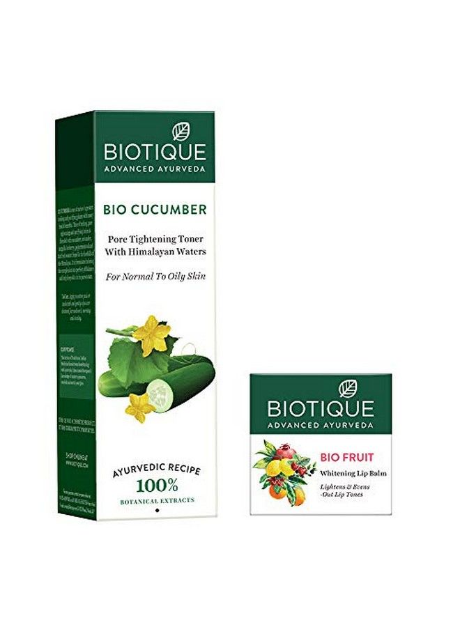 Biotique Bio Fruit Whitening Lip Balm 12G And Bio Cucumber Pore Tightening Toner 120Ml (Pack Of 2) - Image 5