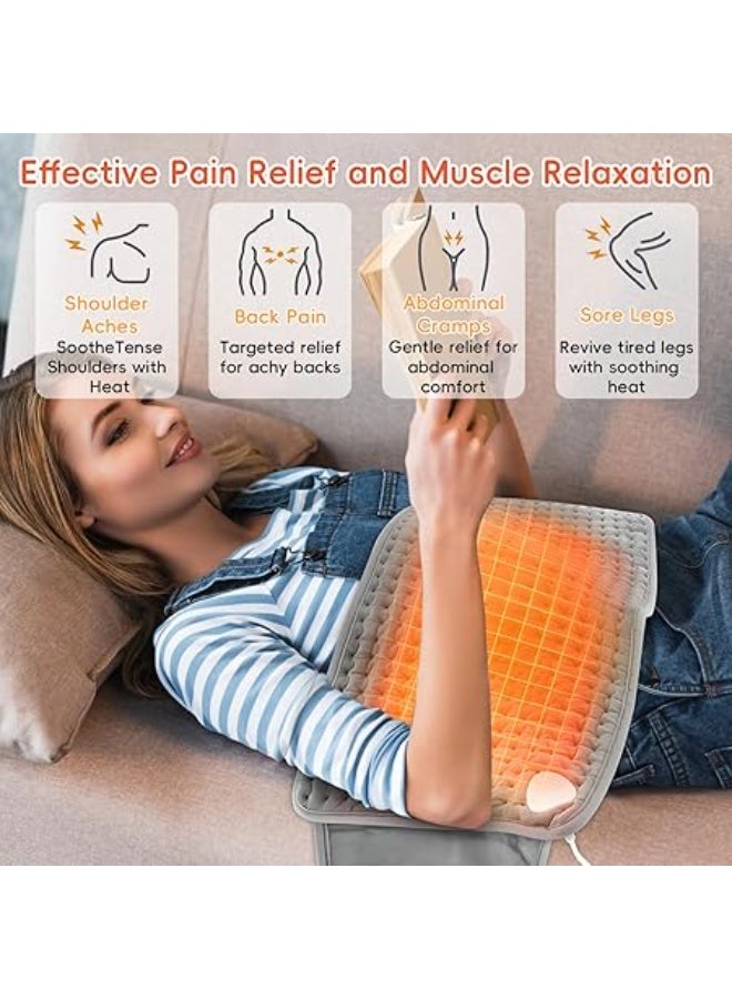 وسادة تدفئة كهربائية كبيرة – 12″ × 50″ لتخفيف آلام الظهر والرقبة والكتفين وآلام الدورة الشهرية – 9 مستويات حرارة، 4 مؤقتات، إيقاف تلقائي - Image 2