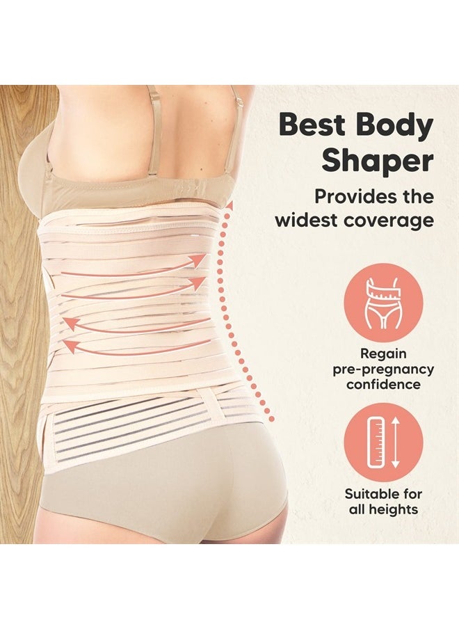 KeaBabies 3 in 1 Postpartum Belly Support Recovery Wrap - Postpartum Belly Band, After Birth Brace, Slimming Girdles, Body Shaper Waist Shapewear, Post Surgery Pregnancy Belly Support Band (Classic Ivory, M/L)  - Image 5
