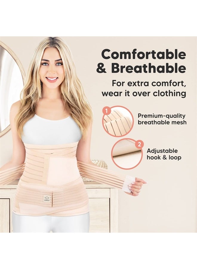 KeaBabies 3 in 1 Postpartum Belly Support Recovery Wrap - Postpartum Belly Band, After Birth Brace, Slimming Girdles, Body Shaper Waist Shapewear, Post Surgery Pregnancy Belly Support Band (Classic Ivory, M/L)  - Image 3