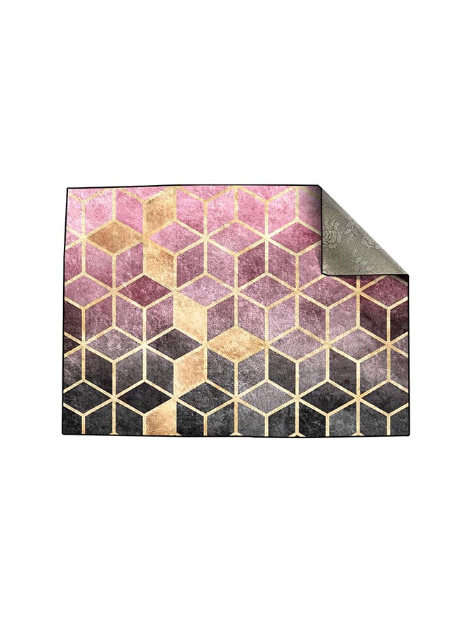 RIZARIES Pink Gradient Cubes Centerpiece Rug, Fabric, Rectangle - Image 2