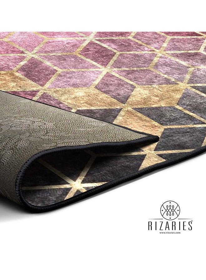 RIZARIES Pink Gradient Cubes Centerpiece Rug, Fabric, Rectangle - Image 3