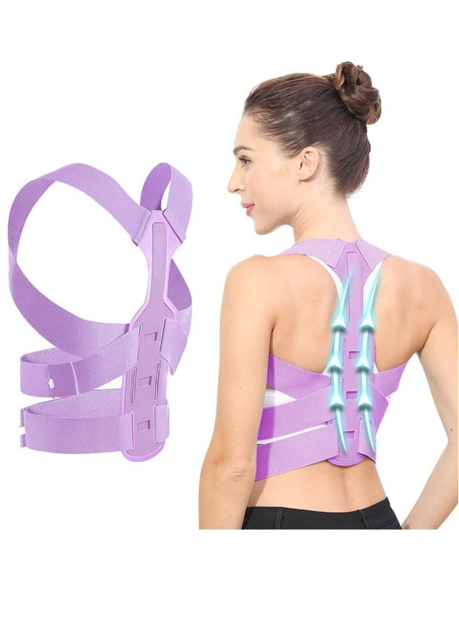 Posture Corrector for Women, Extended Backplate Back Straightener, Adjustable Upper Back brace for Neck Shoulder Pain Relief and Clavicle Support, Pink - Image 1