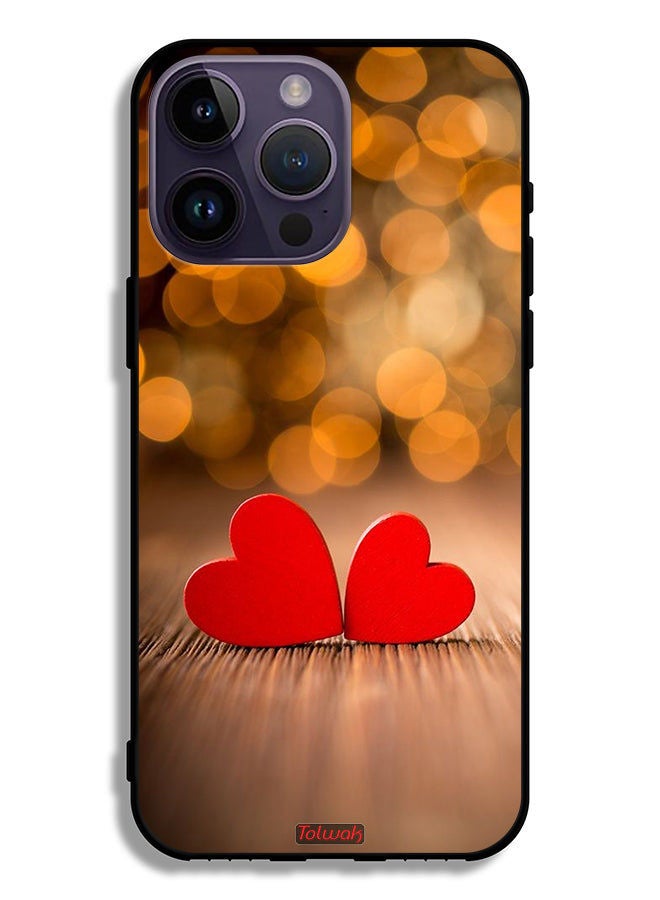 Tolwak Apple iPhone 14 Pro Max Protective Case Two Beautiful Hearts  - Image 2