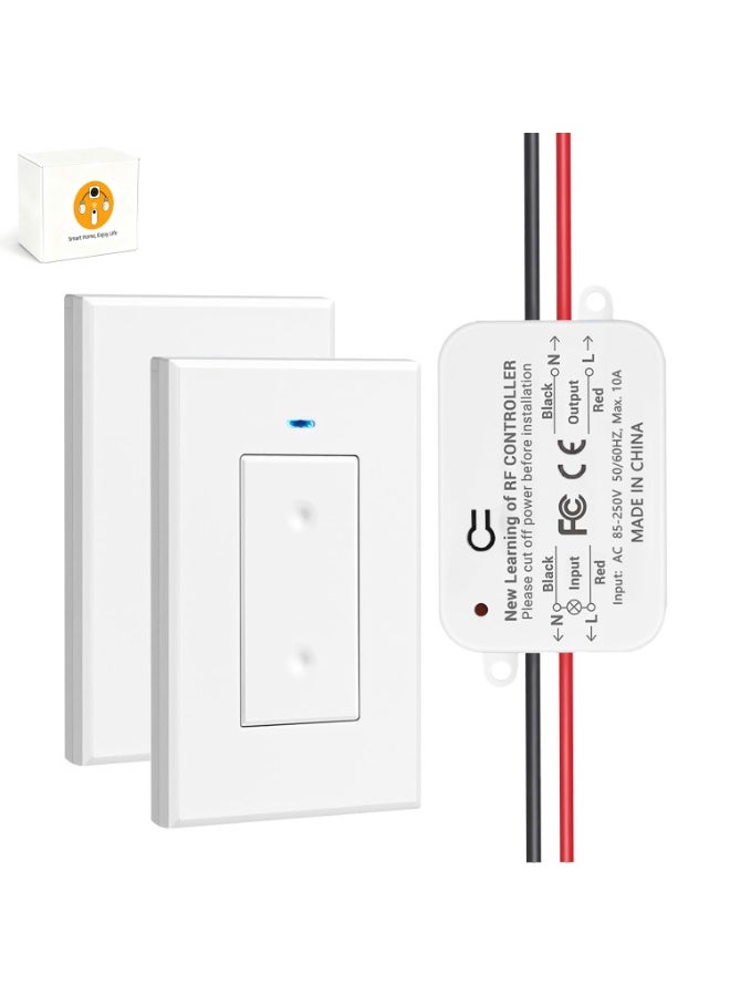 تعمل البطارية اللاسلكية ضوء التبديل مجموعة التحكم عن بعد التبديل لا الأسلاك المطلوبة 30m نطاق RF433 للمنزل غرفة النوم حمام درج CE معتمد - Image 1