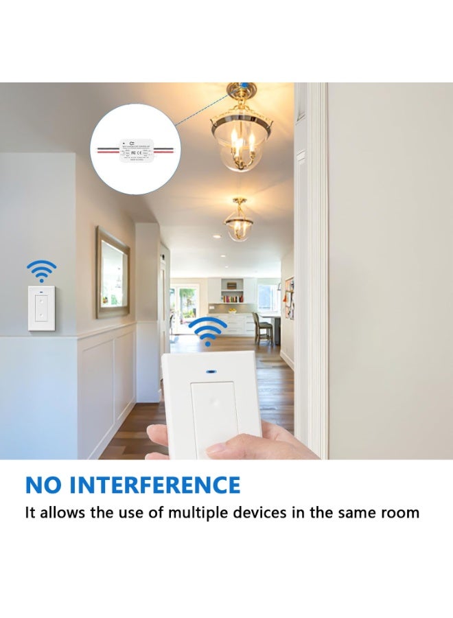 تعمل البطارية اللاسلكية ضوء التبديل مجموعة التحكم عن بعد التبديل لا الأسلاك المطلوبة 30m نطاق RF433 للمنزل غرفة النوم حمام درج CE معتمد - Image 5