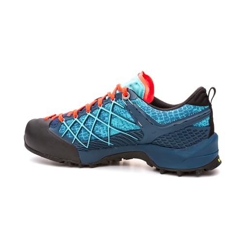 Salewa Women's Wildfire GTX Approach Shoe - Durable, Waterproof Gore-Tex Trail Shoe for Hiking & Climbing - Poseidon/Capri - 8.5 - Image 5
