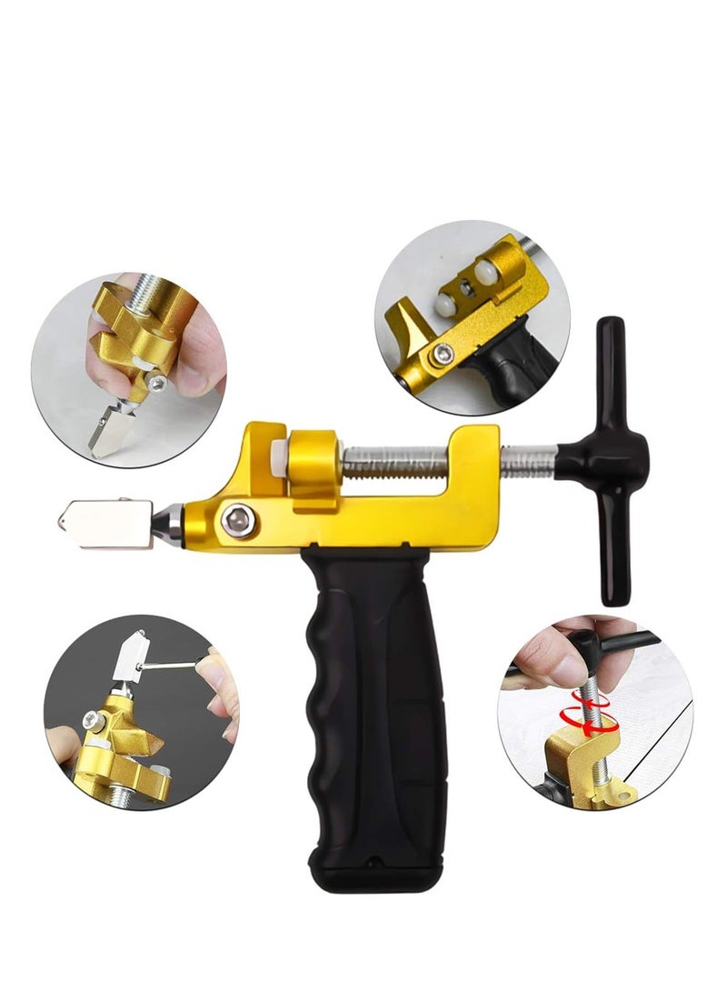 KASTWAVE 2 in 1 Glass Cutting Tool Kit Breaking Pliers and Glass Cutter Tungsten Hand Glass knife for Ceramic Mirror Manual Tile Cutter Glass Breaker with 2 Bonus Tungsten blades and Screwdriver  - Image 3