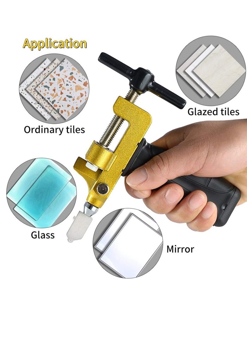 KASTWAVE 2 in 1 Glass Cutting Tool Kit Breaking Pliers and Glass Cutter Tungsten Hand Glass knife for Ceramic Mirror Manual Tile Cutter Glass Breaker with 2 Bonus Tungsten blades and Screwdriver  - Image 2