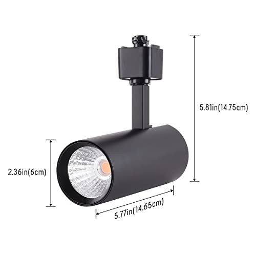 mirrea 16.5W Dimmable LED Track Lighting Heads Compatible with Single Circuit H Type Rail Ceiling Spotlight 90 CRI 24° Black Finish Pack of 6 (4000K Neutral White) - Image 4