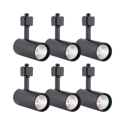 mirrea 16.5W Dimmable LED Track Lighting Heads Compatible with Single Circuit H Type Rail Ceiling Spotlight 90 CRI 24° Black Finish Pack of 6 (4000K Neutral White) - Image 1