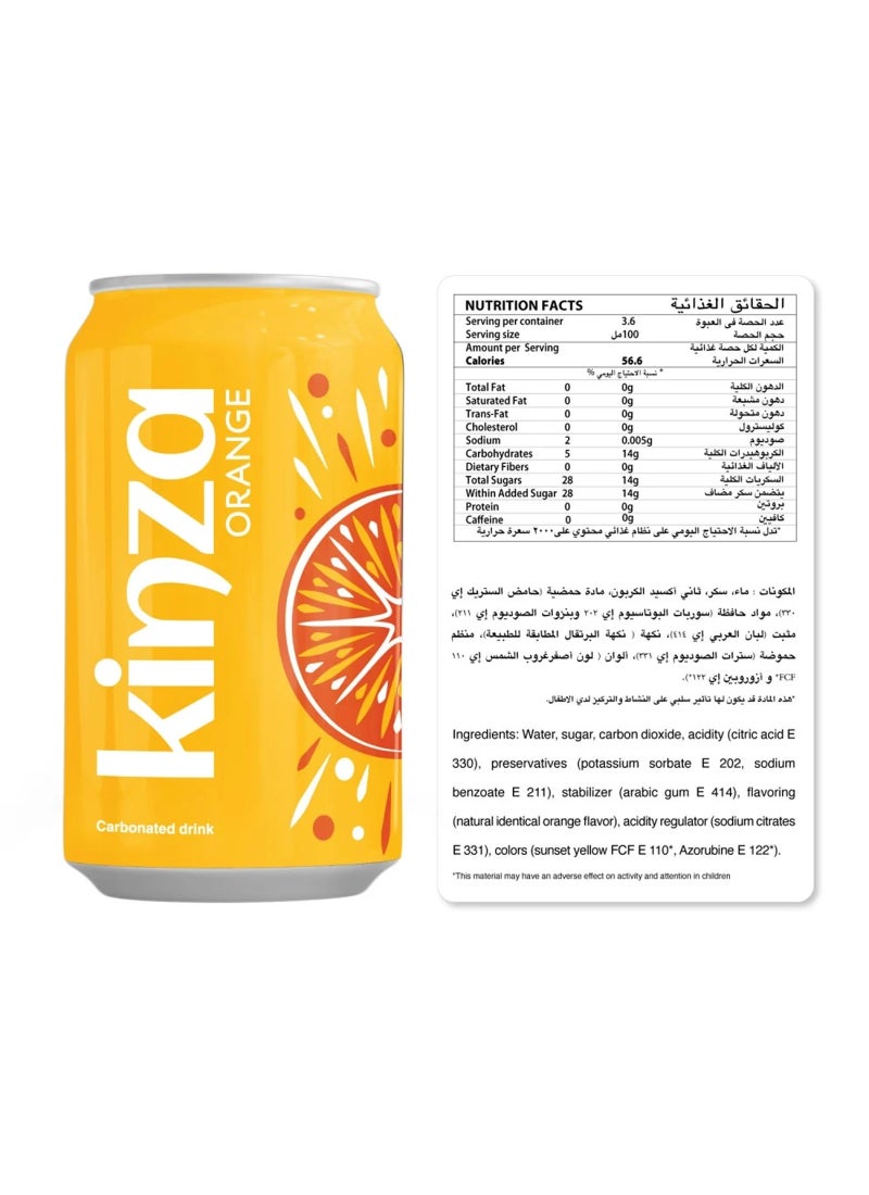 Kinza Orange Soft Drink Cans 6 x 360ml - Image 3
