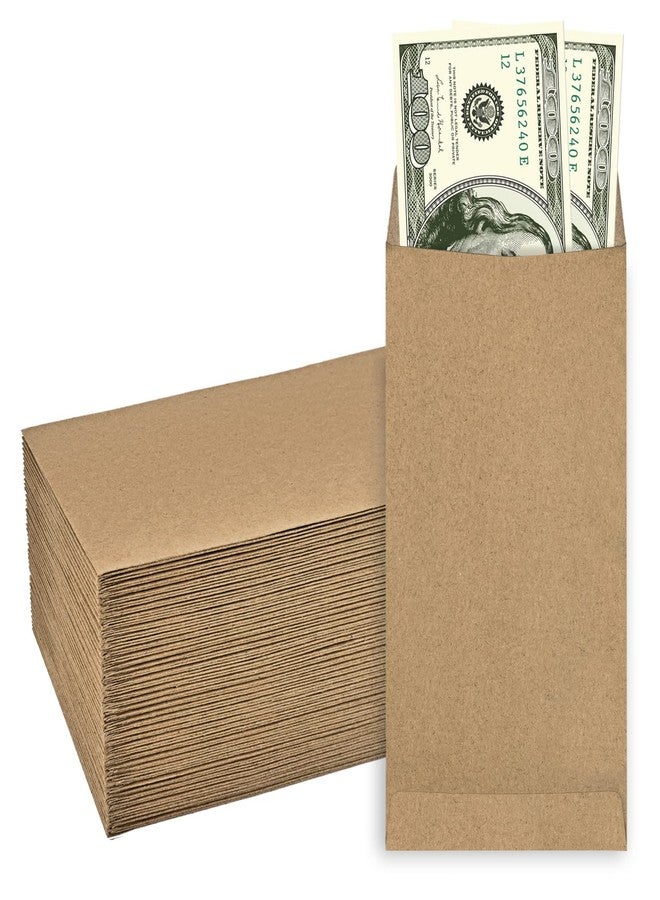 SWESARA 200 Pack Kraft Cash Envelopes for Budgeting, 6.7 x 3.5 Inch | Large Pack of Self-Adhesive Money Envelope for Cash or Coins | Organization Envelopes for Checks, Jewelry, and Small Items - Image 1