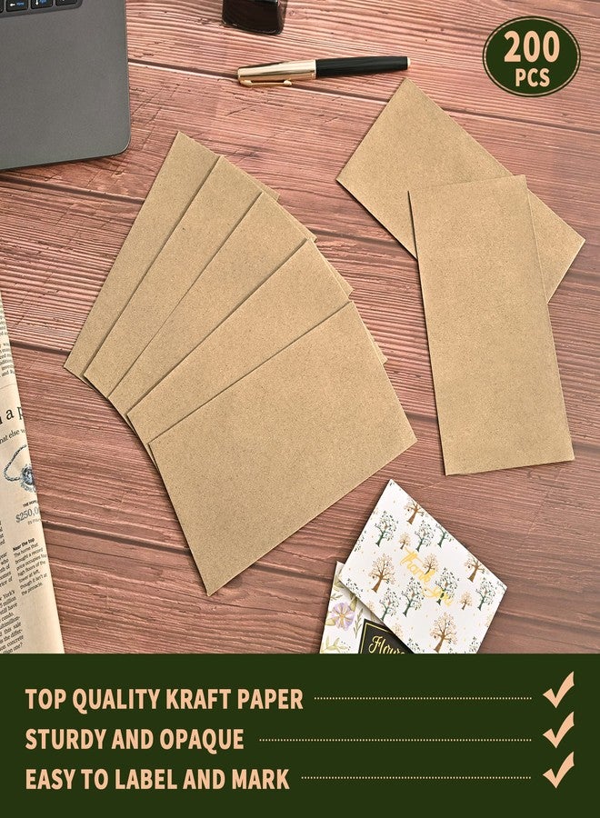 SWESARA 200 Pack Kraft Cash Envelopes for Budgeting, 6.7 x 3.5 Inch | Large Pack of Self-Adhesive Money Envelope for Cash or Coins | Organization Envelopes for Checks, Jewelry, and Small Items - Image 5