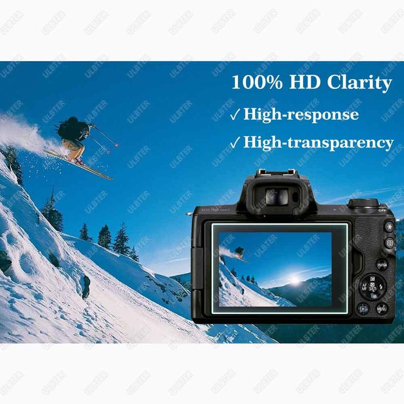 ULBTER Screen Protector for Canon EOS M50 Mark II Camera & Hot Shoe Cover 0.3mm 9H Hardness Ultra-clear Tempered Glass Screen Protector,Anti-Scrach Anti-Fingerprint Anti-Dust Anti-Bubble [3 Pack] - Image 5