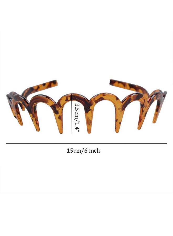Teensery 3 Pcs Resin Zig Zag Sharks Tooth Comb Hairband Hair Band Hair Hoop Hair Accessories For Women Men(3 Colors) - Image 3