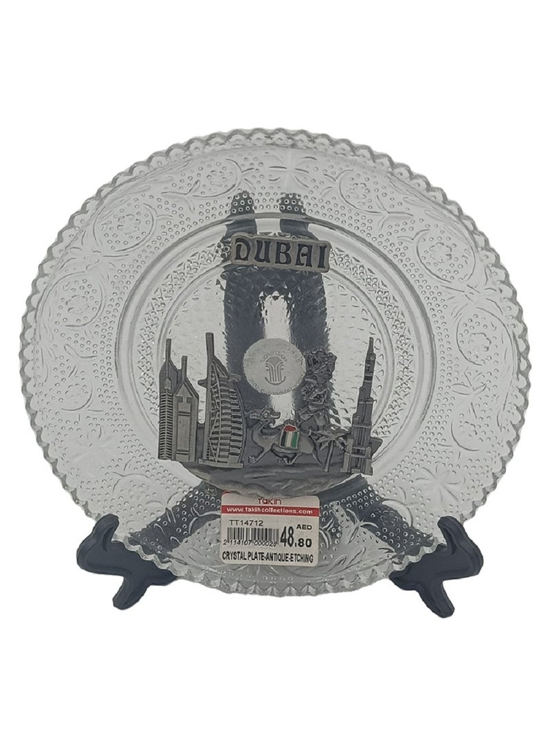 Antique Museum Crystal Plate Dubai Souvenir  - Image 2