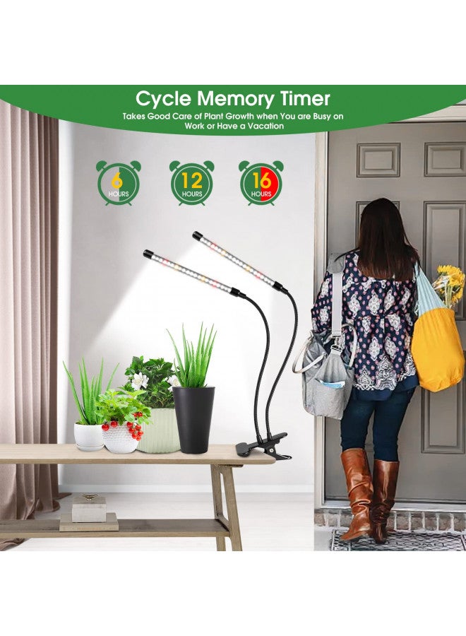 wolezek Grow Lights for Indoor Plants, 2 Pack 6000K LED White Plant Grow Lights Indoor, Full Spectrum Grow Lamp with Clip, Auto ON & Off Timer 6/12/16H, 3 Modes, 5-Level Dimmable Brightness - Image 3