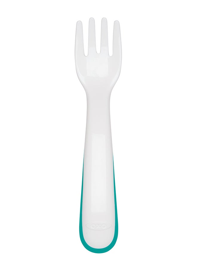 OXO TOT - On-The-Go Plastic Fork & Spoon Set With Travel Case - Teal - Image 1