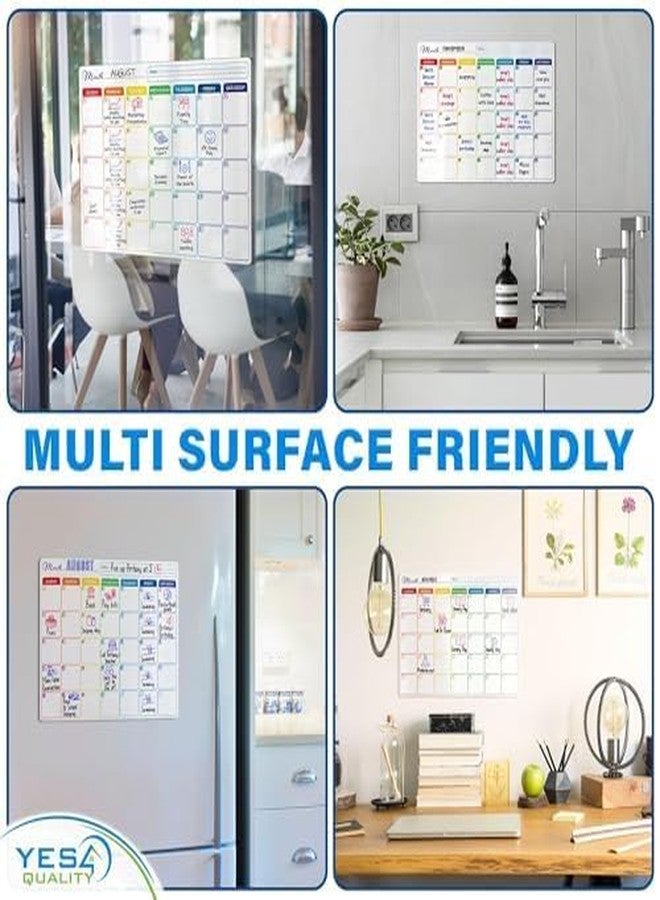 YES4QUALITY Whiteboard Calendar - 16x12 in - Magnetic Monthly Dry Erase Planner with Adhesive Back - Erasable Weekly Chore Chart with 3 Markers, Eraser, Holder - Ideal for Fridge or Wall Use - Yes4Quality - Image 4