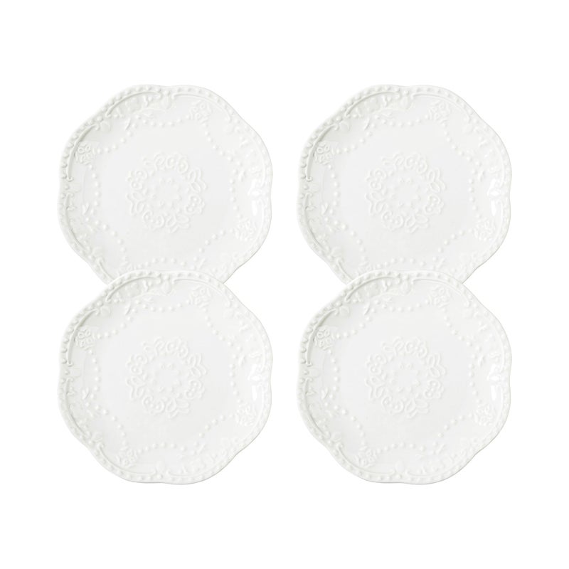 SHIDACHENG White Small Dessert Plates Set of 4,Ceramic Dinner Plates 6 Inch for Appetizer, Fruits, Cake, Salad,Microwave Safe,Christmas Gift - Image 4