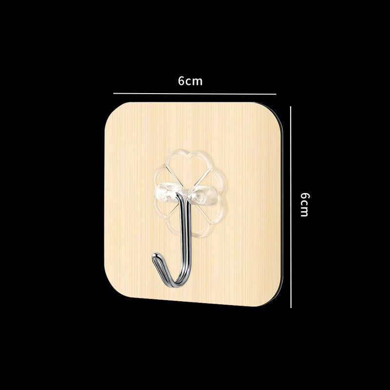 Transparent No-Drill Adhesive Hooks, Heavy Duty Stainless Steel Wall Hooks  30kg