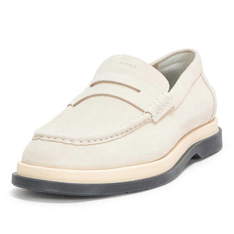 HUGO Chaol Suede Moccasin Loafer Soft Cream 11