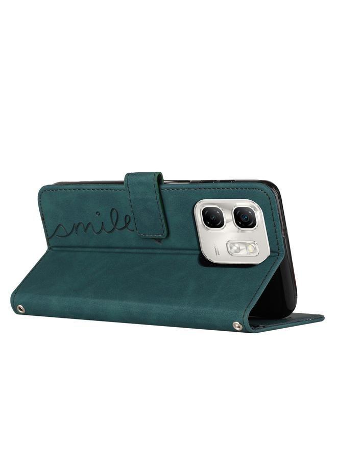 S-TOP Case For Infinix Hot 50i Skin Feel Heart Embossed Leather Phone Case with Long Lanyard - Image 3