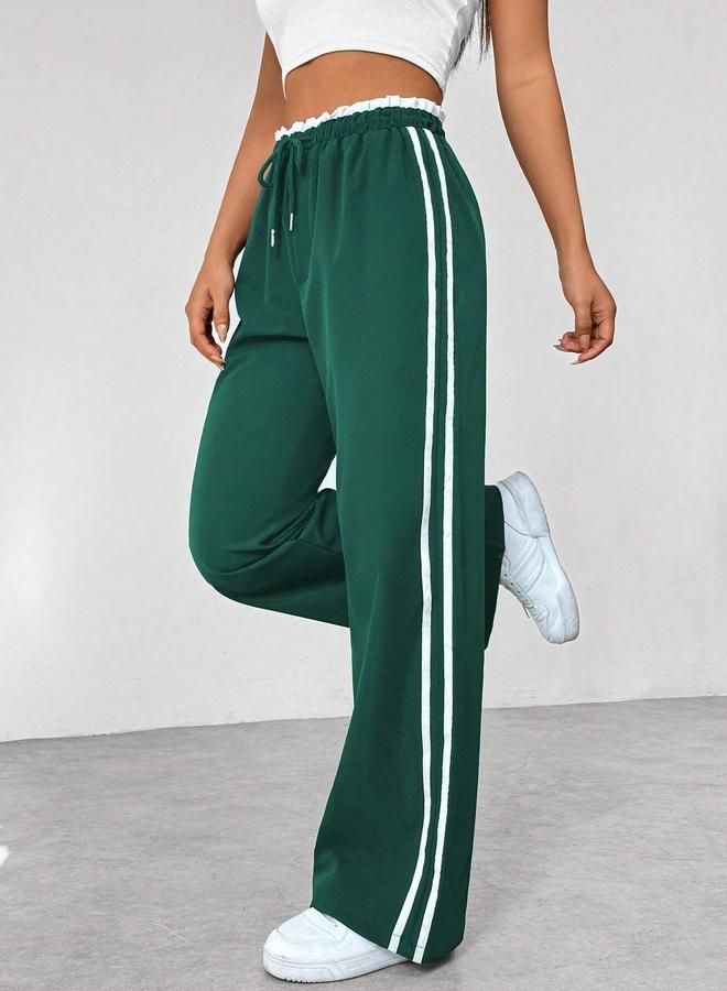 تايك تو بنطلون رياضي بخصر برباط وخطوط جانبية - Image 5