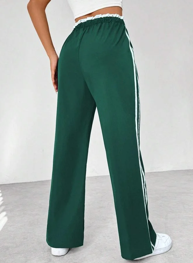 تايك تو Take Two Side Striped Drawstring Waist Joggers