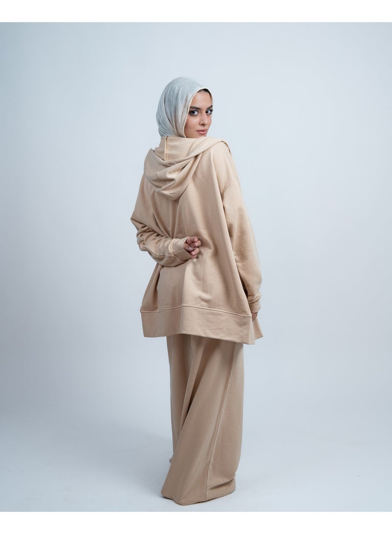 Tie Shop - Cozy Sweatshirt - Beige For Women - Image 3