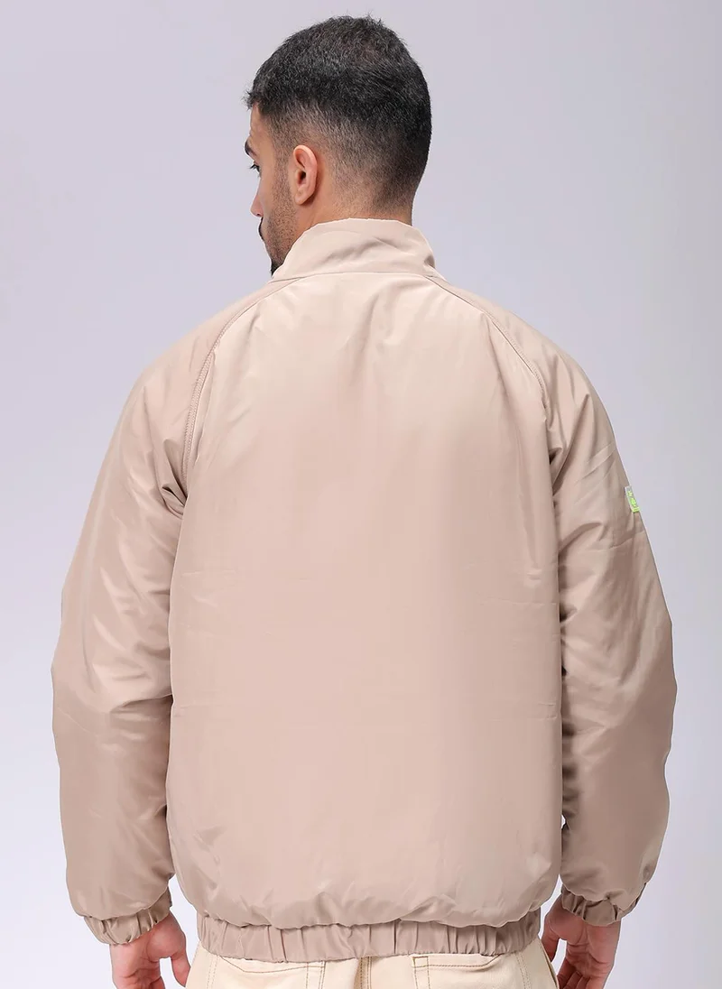The Indian Garage Co Men Slim Fit Graphic Puffer Jackets