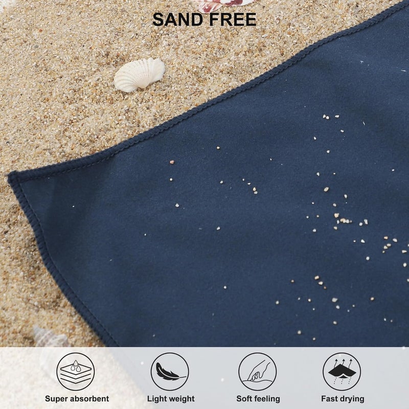 Rainleaf Microfiber Towel,Navy Blue,24 X 48 Inches - Image 5