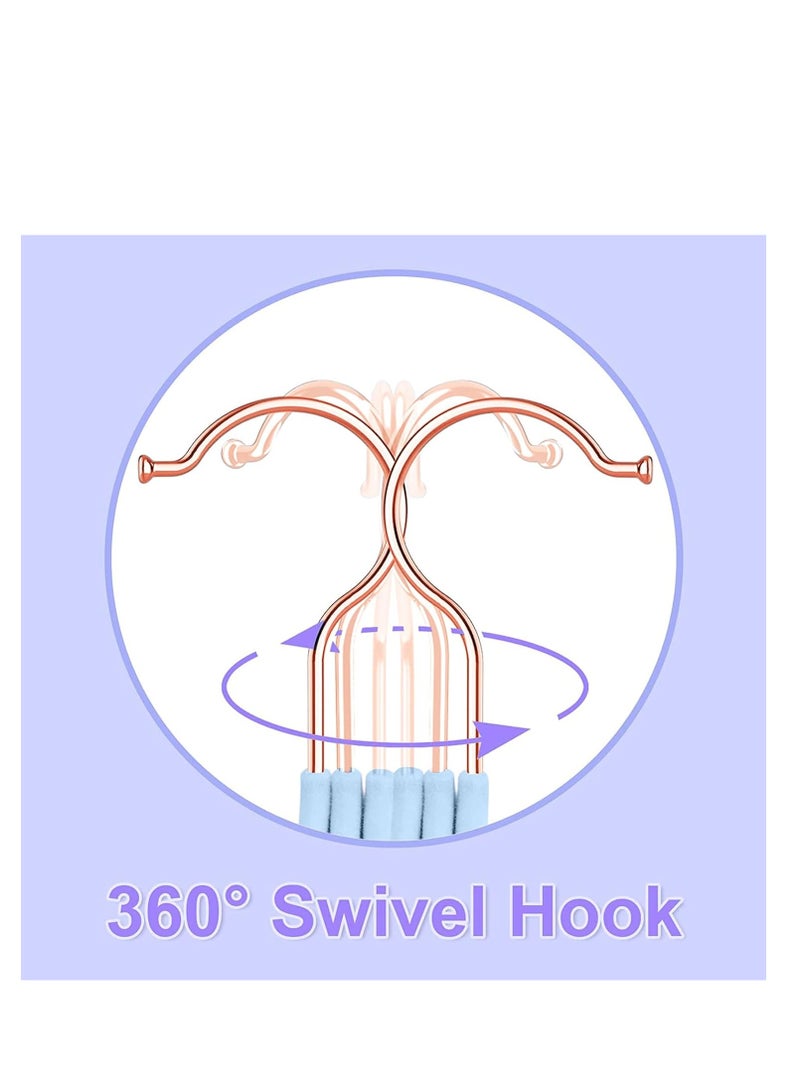 Red Dot Gift 30-Pack Baby Velvet Hangers 11Inch - Nursery Clothes Hangers Non Slip Toddler Hangers, 360 Chrome Rose-Gold Hook with 6 Pieces Baby Clothing Dividers (Baby Blue# + Divider)  - Image 3