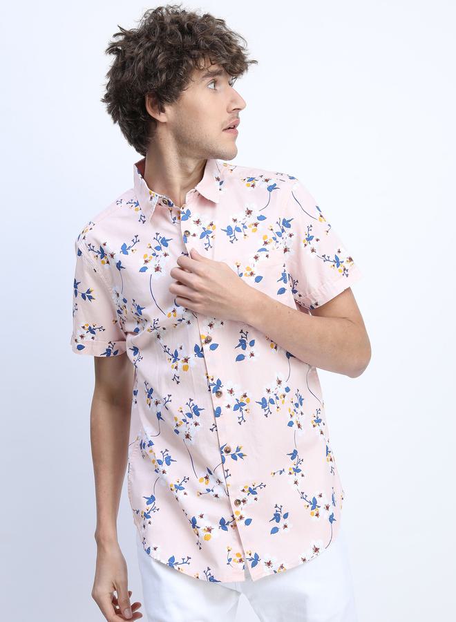 HIGHLANDER All Over Floral Print Shirt with Short Sleeves - Image 3