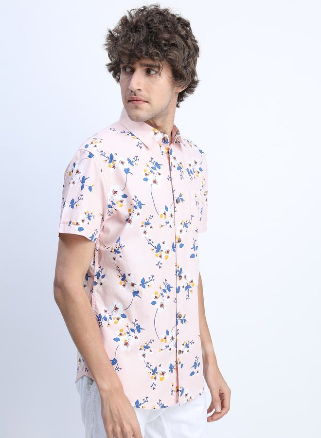 HIGHLANDER All Over Floral Print Shirt with Short Sleeves - Image 2