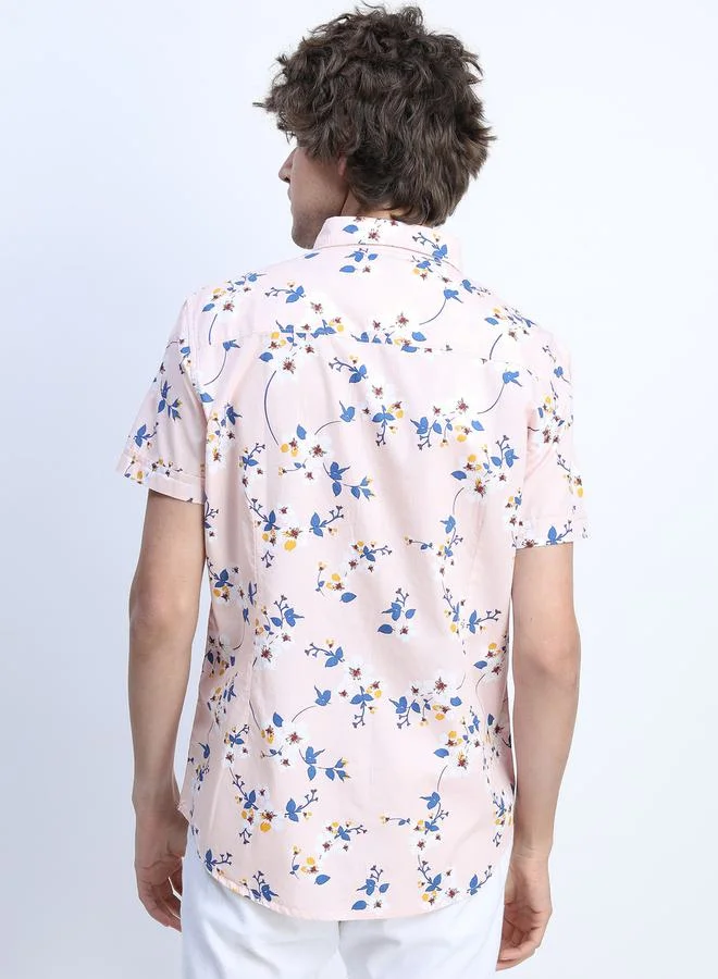 HIGHLANDER All Over Floral Print Shirt with Short Sleeves by Styli
