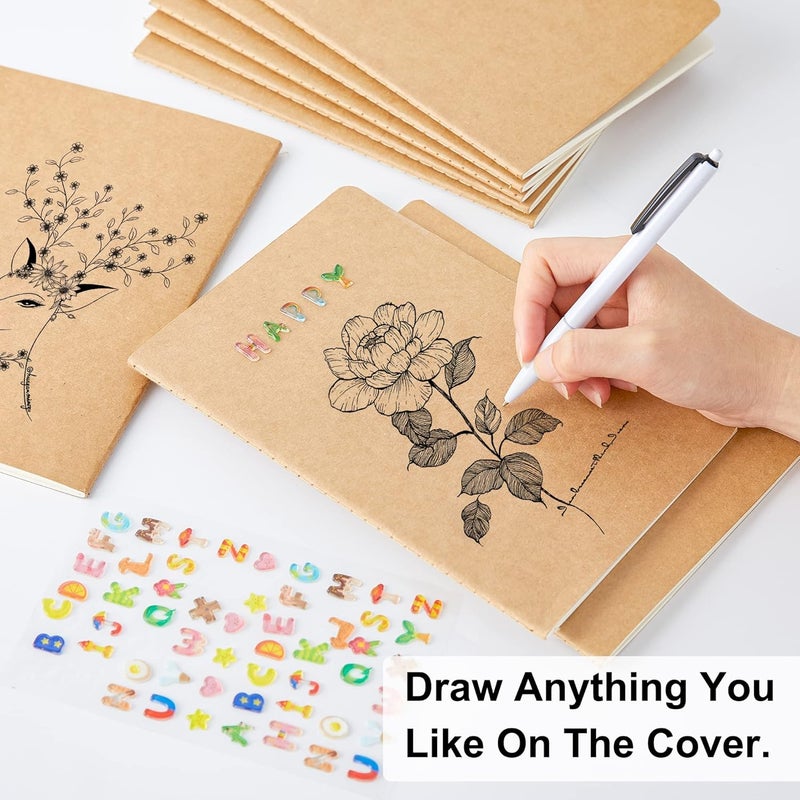 Feela 60 Pack Kraft Notebooks Bulk, Lined Travel Journals Note Pad Notebooks for Men Women Girls Students, Making Plans Writing Memos Office School Supplies, A5, 60 Pages, 8.3” X 5.5” - Image 3