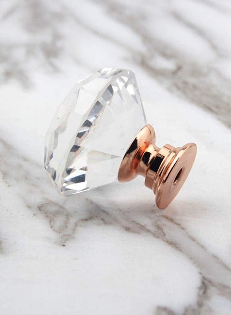 مقابض درج كريستال لمكتب المنزل والمطبخ وخزانة الملابس والدولاب، 12 قطعة بحجم 30 مم - Image 3