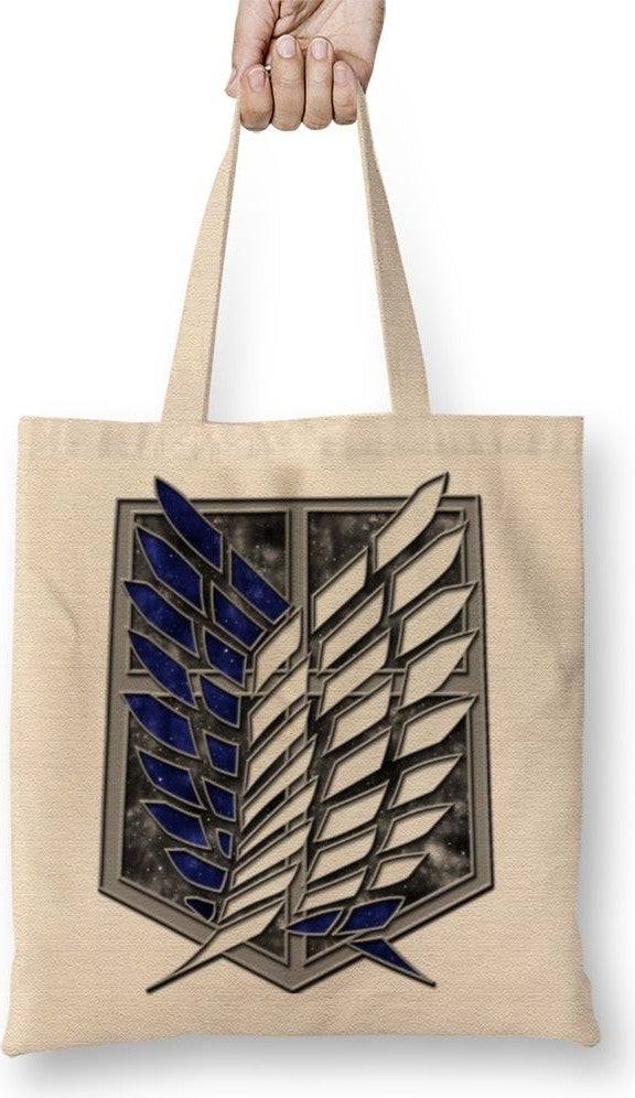 Baskı Dükkanı Print Shop Attack On Titan The Survey Corps Logo Tote Bag Long Handle